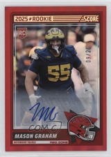 2025 Score Rookies Red Zone Signatures 9/20 Mason Graham #22 Auto 1y9