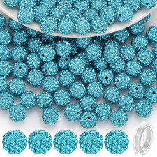 120 Pcs Clay Rhinestone Beads 10mm for Jewelry Making, Bling Sparkle Rhinestone
