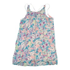 Zimmermann Dress Women 2 Blue Tropical Floral Tent Spaghetti Straps Silk Blend 2