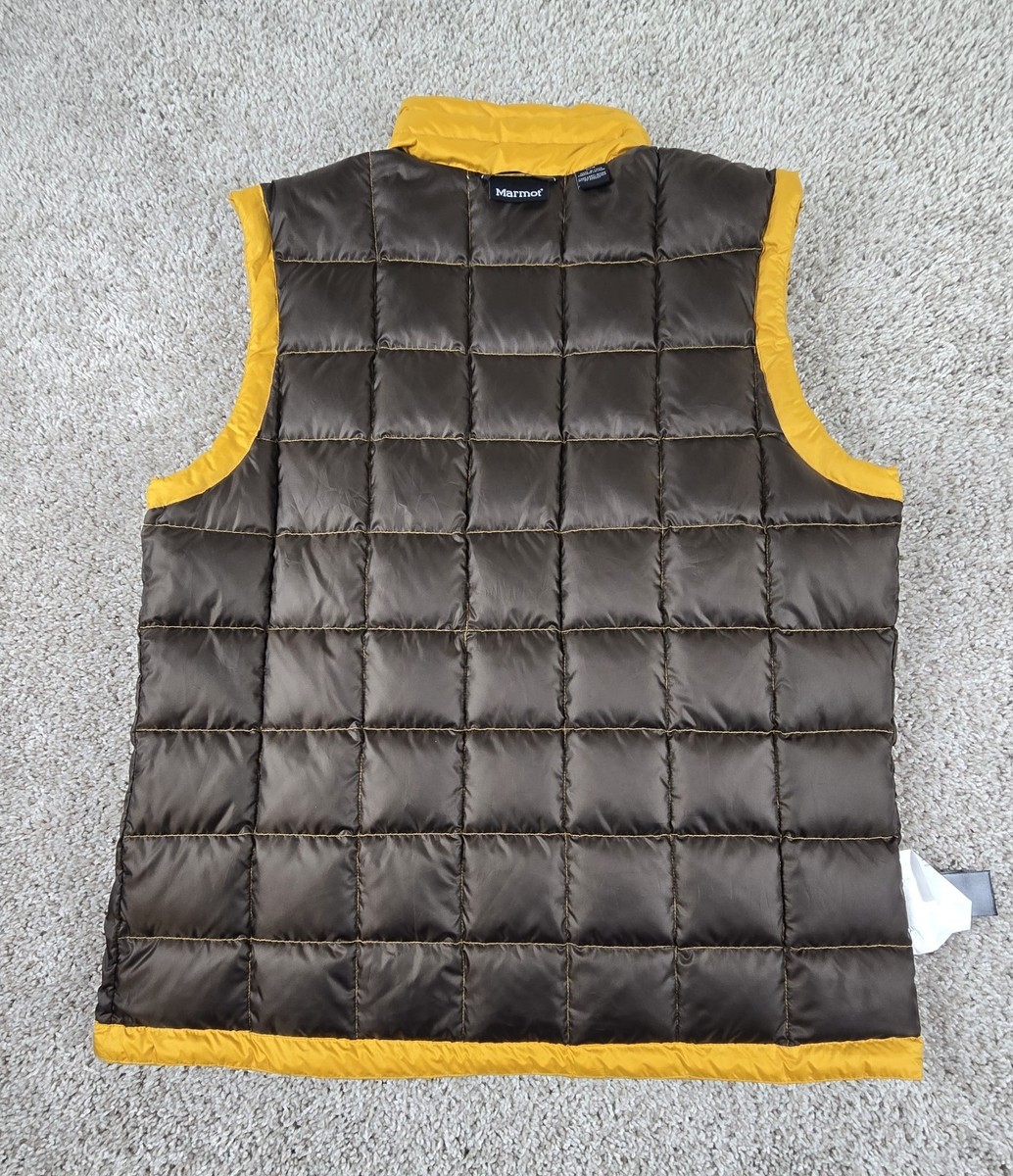 Marmot Vest Men's Large 700 Fill Duck Down Quilted Puffer Full Zip