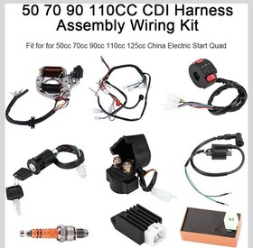 ATV CDI Wiring Harness Kit 50cc 70cc 90cc 110cc Quad Electric Start 5 Pin