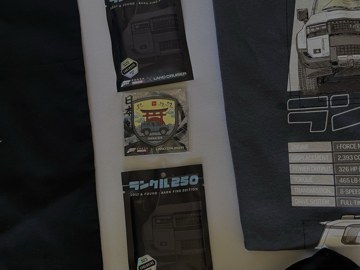 Forza Horizon 6 x Toyota Land Cruiser 250 Prize Set Shirt Hat Pins
