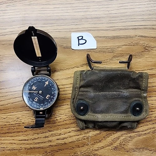 Original WW2 US Army Military W & L E Gurley Troy NY Compass Working