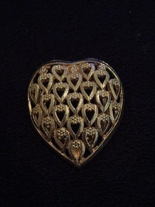 Vintage Celebrity Heart Scarf Money Pocket Clip Gold Tone 2” Valentines