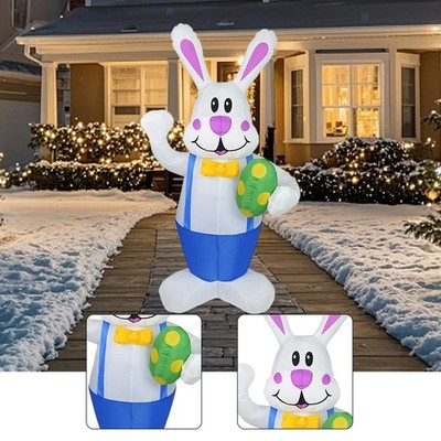 6,23 Fuß Ostern Aufblasbarer Hase Dekor Lustig Leuchtend für Hof Terrasse