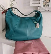 Radley Real Leather Tote Bag Hobo Slouchy Shoulder Teal Handbag 