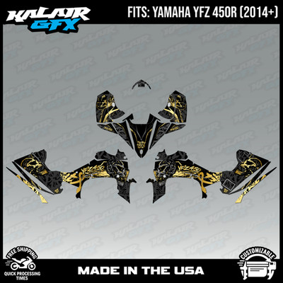 Graphics Kit for Yamaha ATV YFZ 450R (2014+) Revolt - GOLD