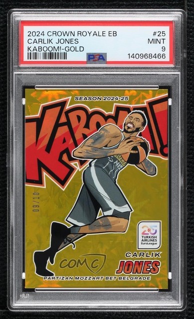 2024 Crown Royale EuroLeague Kaboom Gold 9/10 Carlik Jones #25 PSA 9 MINT 14mf