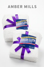 72 -Piece / 6 Dozens 100 Cotton Washcloth Face Towels Size 11" X 11" in White