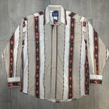 Vintage Wrangler Western Shirt Men  s XL Pearl Snap Aztec Navajo Southwest Cowboy