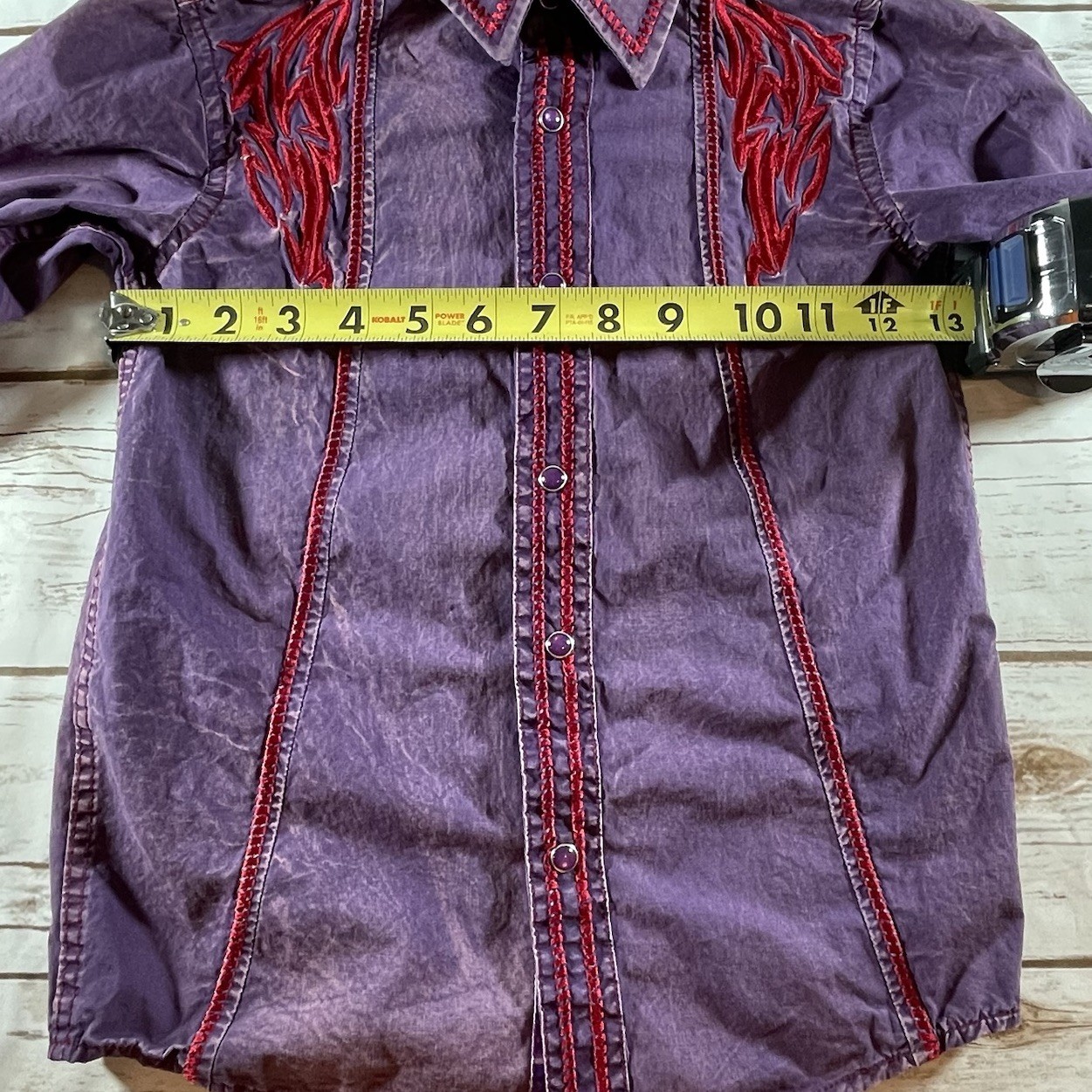 Platini Black Label Kids' Size 4 Purple and Red Button-Up Shirt