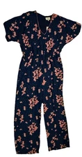 Studio B By Bobeau Short Sleeve Jumpsuit Floral New With Tags Size X Large