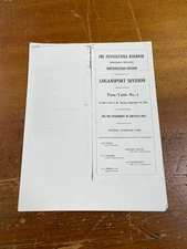 Pennsylvania Railroad Logansport Division Timetable No. 1 Sept 28th, 1941