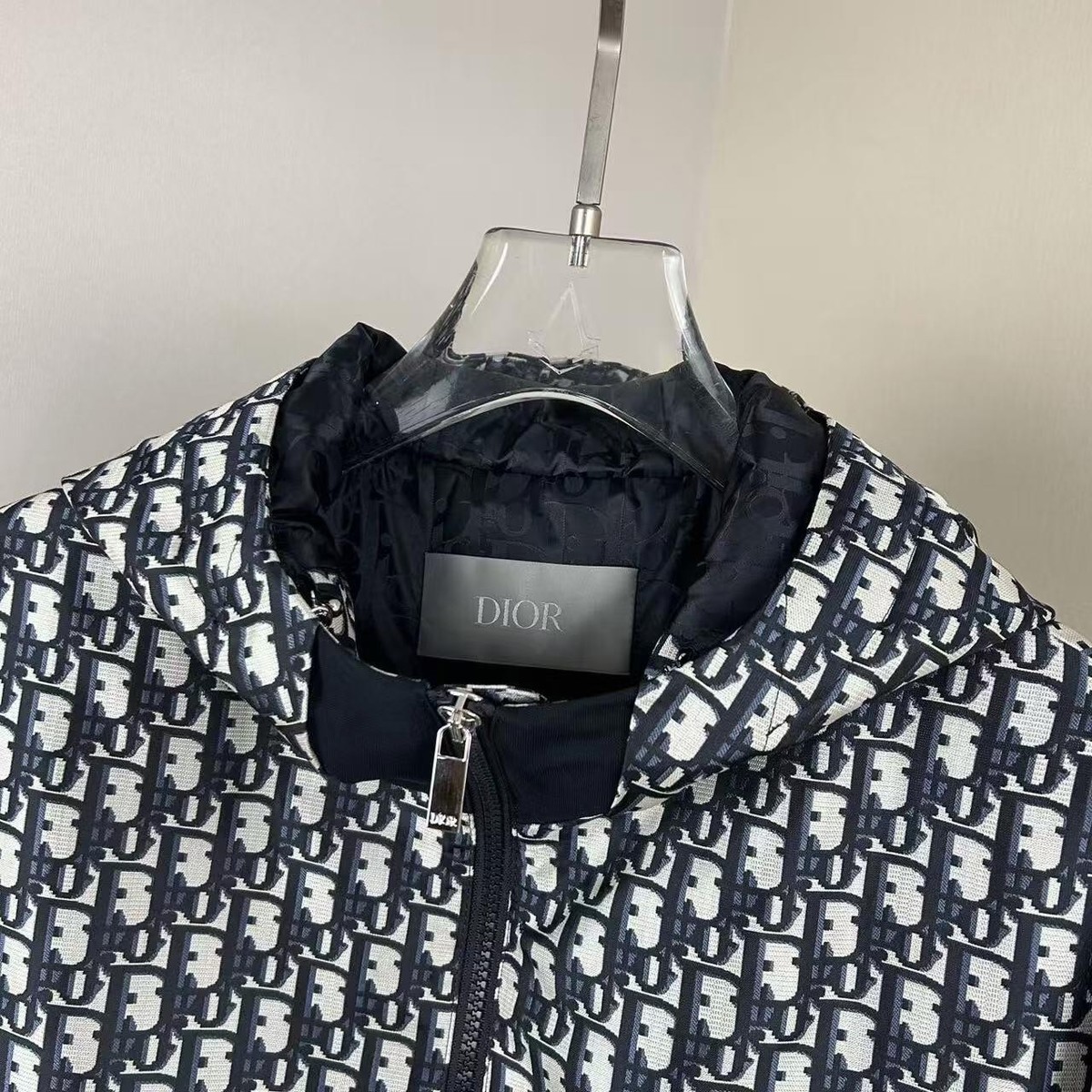 Dior Logo Pattern Casual Men's Black Jacket size：L