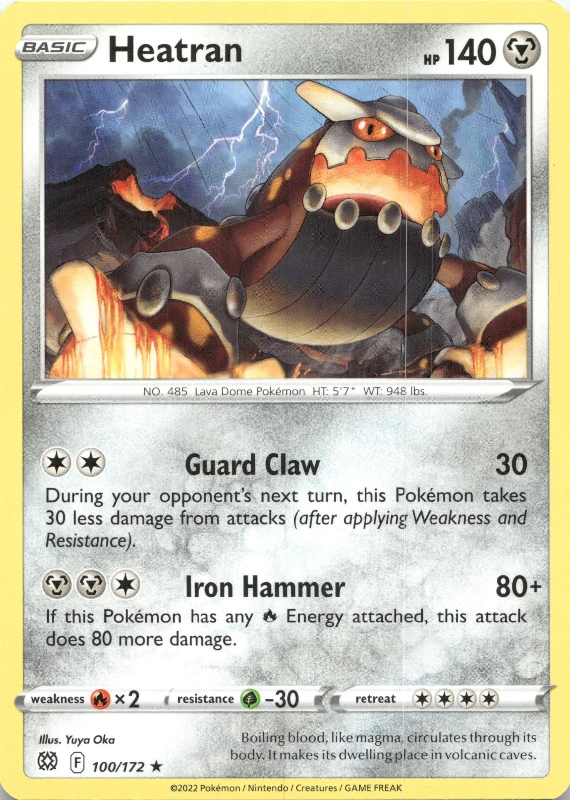 Heatran 100/172 Rare Brilliant Stars Pokemon Lightly Played
