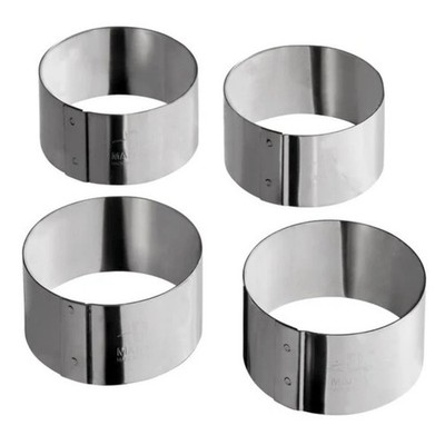 MATFER BOURGEAT Pro Stainless Steel Tarte Ring Set of 4 D50mm H50mm NWT