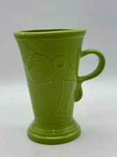 Fiestaware Pedestal Mug Chartreuse Embossed Icons