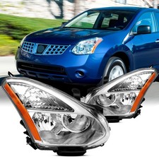 Nissan Rogue OE Style Headlight Assembly 08-13 14-15 Select Chrome Amber Halogen