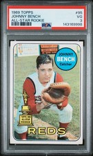 1969 Topps #95 Johnny Bench All Star Rookie PSA 3 143169998