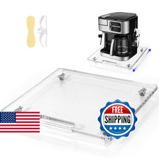 Baemin Acrylic Appliance Slider with Rubber Wheels, Sliding Tray for Heavy Kitch