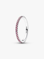 Pandora Silber Funkelnder Rosafarbener Pavé-Band Ring 192999C02 Weite 54 Neu