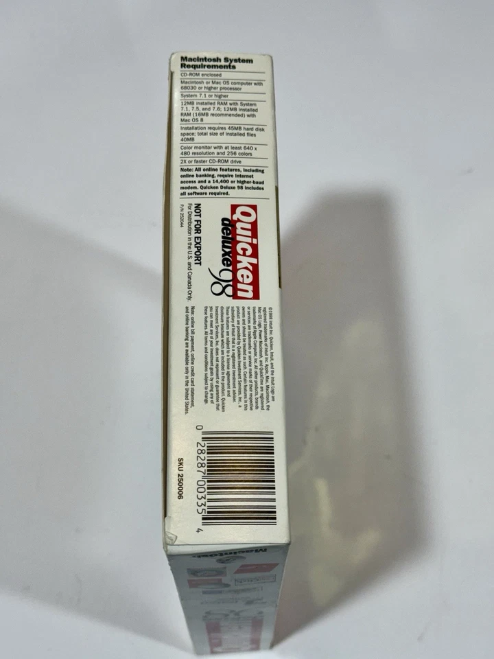 VINTAGE Quicken Deluxe '98 - COMPLETE RETAIL w/ CD, Manuals, NO CODES Macintosh - Image 4 of 4