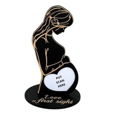 Baby Ultrasound Photo Frame - Expecting Mom Gift for Pregnant Black - Heart