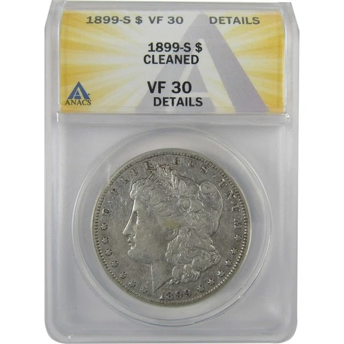 1899 S Morgan Dollar VF 30 Details ANACS Silver $1 Coin SKU:I19059