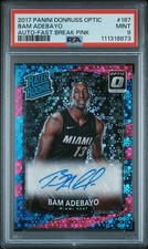 2017 Panini Optic BAM ADEBAYO Rated Rookie Auto-Fast Break Pink 14/20 PSA MINT 9
