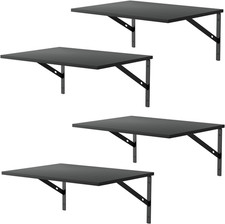 Deep Floating Shelves for Wall 4 Sets, 12 Inch Deep Floating Shelves Black, Wide