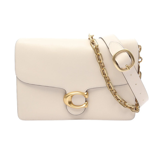Coach Chain Tabbie 2WAY Leather Shoulder Bag Off-White Used Authentic