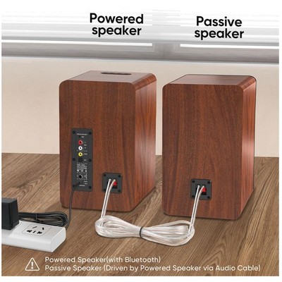 Powered Bookshelf Speakers with Sub Out - Optical/AUX Input