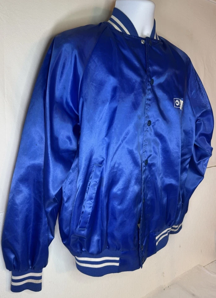 Abrigo Chaqueta Vintage Nylon Azul AC DELCO GM Talla Grande Foto 3 de 4