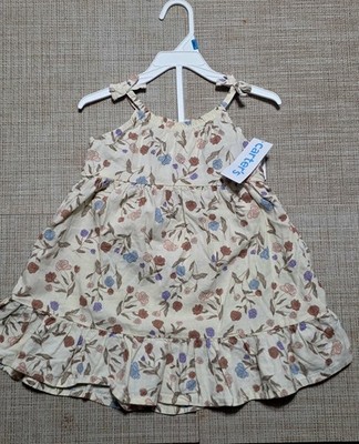Carter's 24 Months Floral Sleeveless Dress & Bloomers Set Woven Linen/Cotton