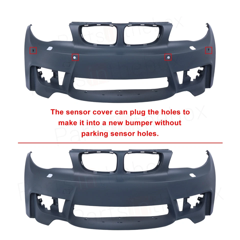 1M Style Front Bumper Fog Lamps Grille For 08-13 BMW E82 E88 1 Series 128i 135i - Imagem 4 de 4