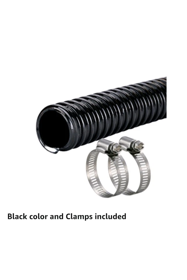 ID 3/4" × 50ft Black Corrugated Flexible Pond Hose Reinforced PVC Hose Vinyl - Image 3 of 4