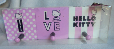 Hello Kitty - 3er Garderobe aus Glas Neu & OVP