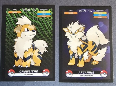 GROWLITHE X ARCANINE EVOLUTION LOT - POKEMON KANTO CREALASER RARE TCG CARDS