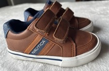 Nautica brown, hook-and-loop closure toddler sneakers Boys Size 8