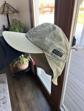 De colección Dorfman Pacific Sun Nylon Cuello Cubierta Piel Sombrero Gorra Playa Ligero