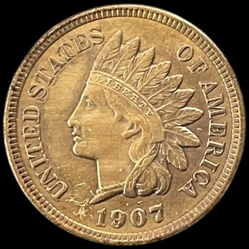 1907 Indian Head Cent UNC BU Details! Penny Antique US 1c