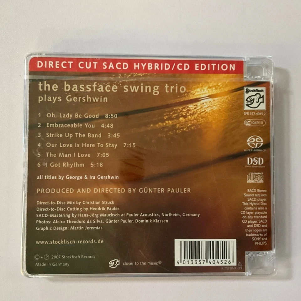 The Bassface Swing Trio Plays Gershwin 2007 SACD SWING Jazz Stockfisch SEALED Foto 2 de 3