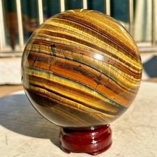 4.69LB Natural tiger eye stone, quartz ball, crystal ball, rock repair gemstone