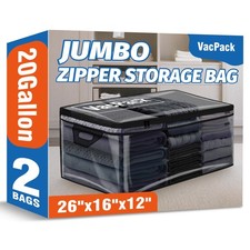 Large Clear Storage Bags with Reinforced Handles and Zipper Closure, Ideal fo...