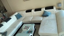 Leather corner Sofa - White / Ivory Leather with matching coffee table
