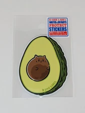 B-Side Label Sticker Avo-cat-o Avocado Cat Seed Waterproof US SELLER