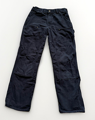 Vintage Carhartt Men's Black Double Knee Carpenter Duck Pants Loose Fit 29x30