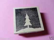 NEW Memory Box Hatched Tree WM Rubber Stamp Christmas