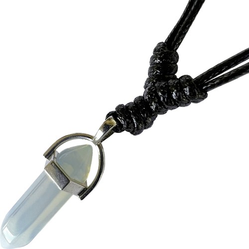 Opal Crystal Necklace Pendant Womens Mens Girl Opalite Quartz Gemstone Jewellery - Picture 3 of 4