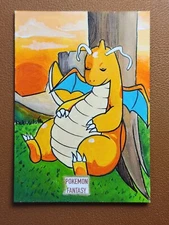 Dragonite Pokemon Fantasy PSC Sketch Card by Bodmar Full Art TCG